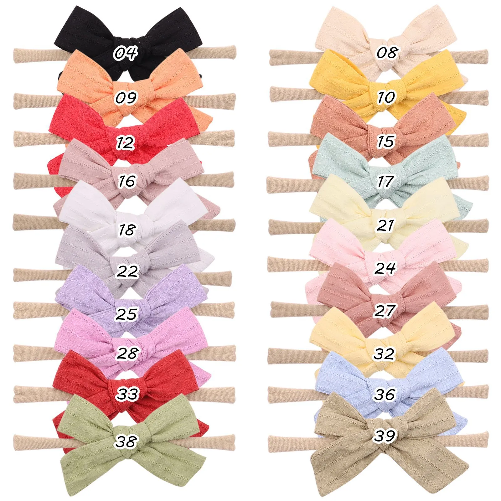 Korean children's hair accessories idyllic fabric bow hair band vibrato baby soft elastic nylon headband 2296