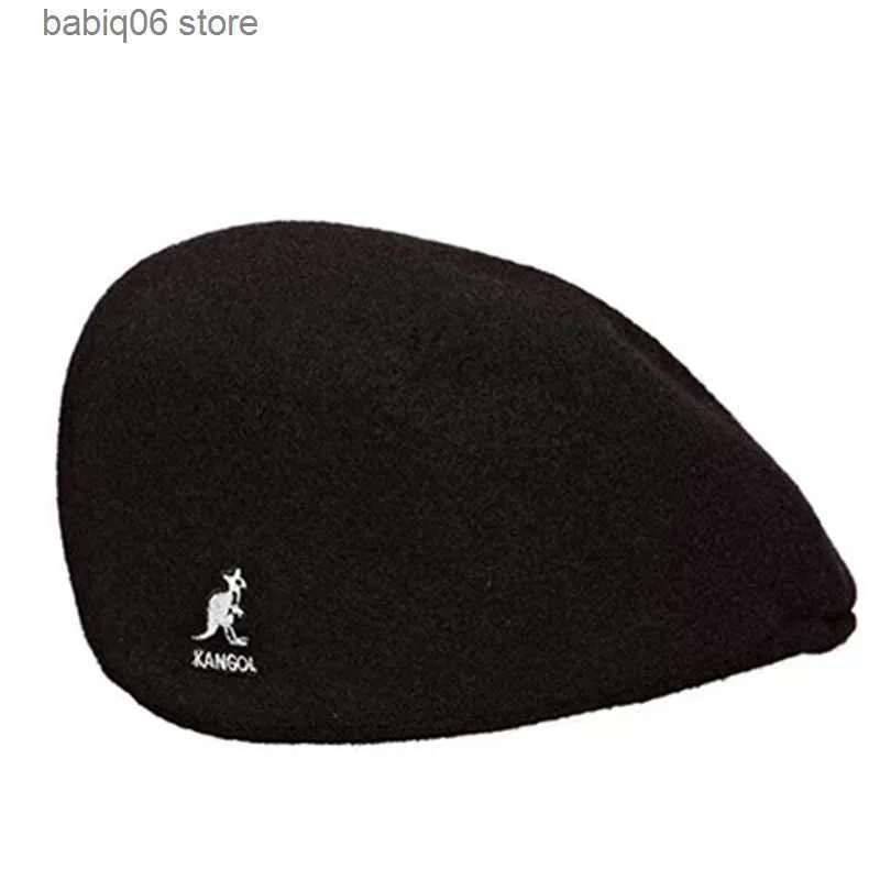 ボックス付きの小さなチケットKangol Kangaroo Pure Wool Beret Fashion Brand Mesh Cap T230727