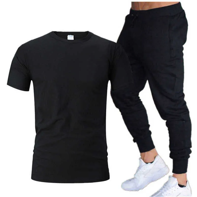 Yaz moda eğlence siksilk marka erkekler set peripsuit spor giyim pist takım elbise erkek eşleştirme kısa kollu tişört 2 adet set R230901