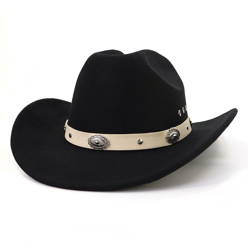 Gossifan Western-Cowboyhut Aus Filz – Verstellbar Für Herren & Damen, Breite Krempe