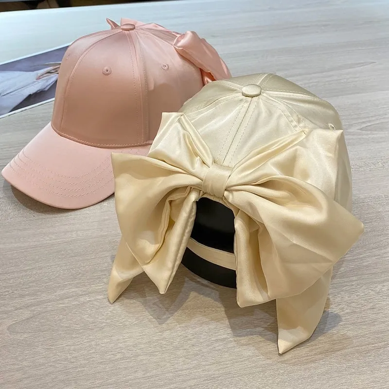 Ball Caps Spring и Lummes Ladies Baseball Cap Fashion Big Bow Personality Sun Hat Осень путешествие дикая повседневная улица на открытом воздухе Ed 230831