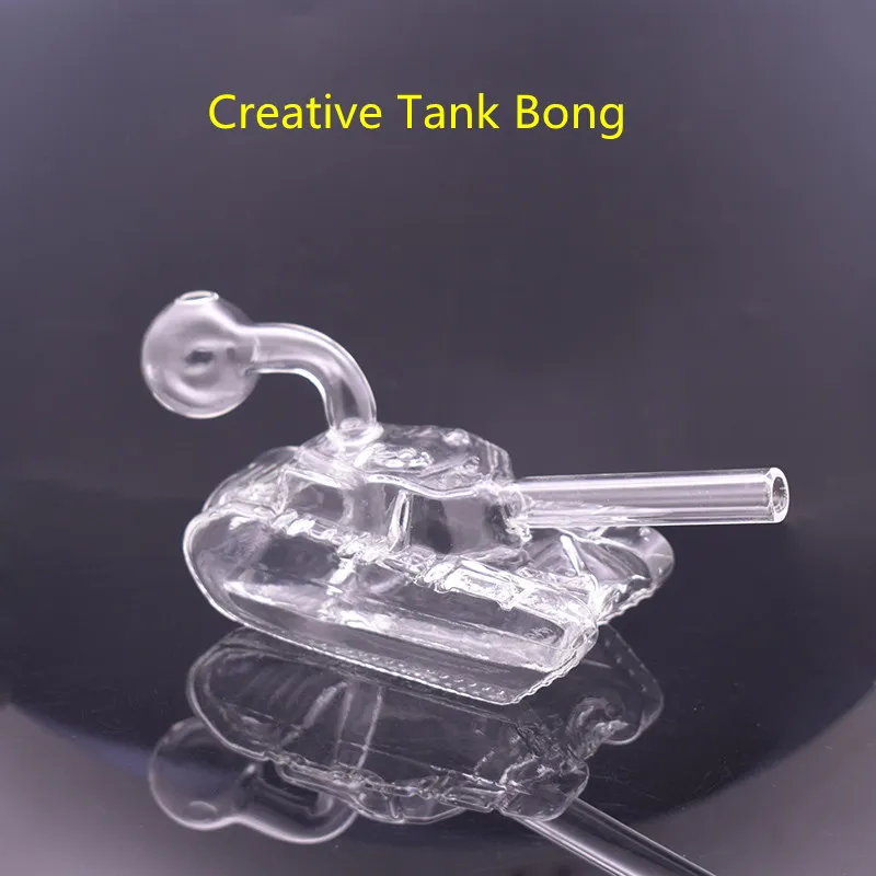 Mais novo tanque de vidro forma narguilé bong fumar água borbulhador queimador de óleo dab rig bongs tubo