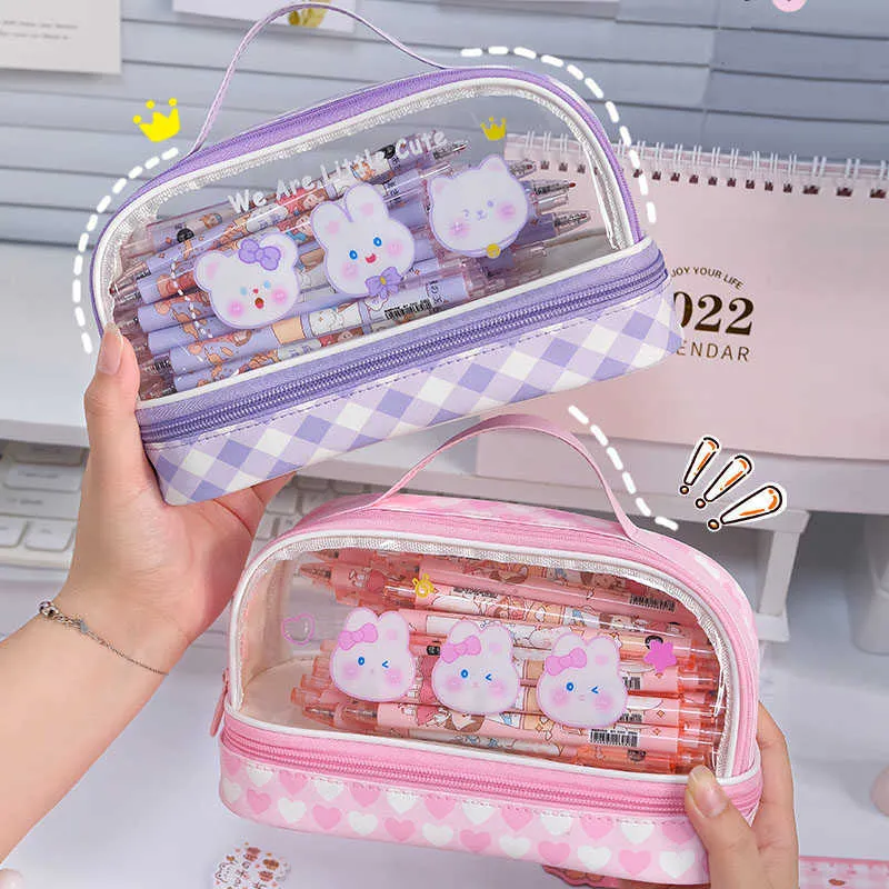 Wholesale Pencil Bags Cute Transparent Pencil Case Bag Kawaii Large  Capacity Organizer Pen Box Pouch For Girls Back School Supplies Korean  Stationery HKD230831 From Flying_king18, $7.82