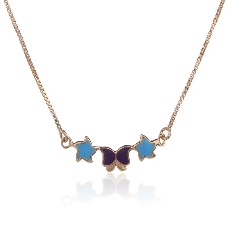 Pendentif Colliers Bébé Bijoux Enfants Filles Enfants Collier Papillon Couleur Or 7N18K-63