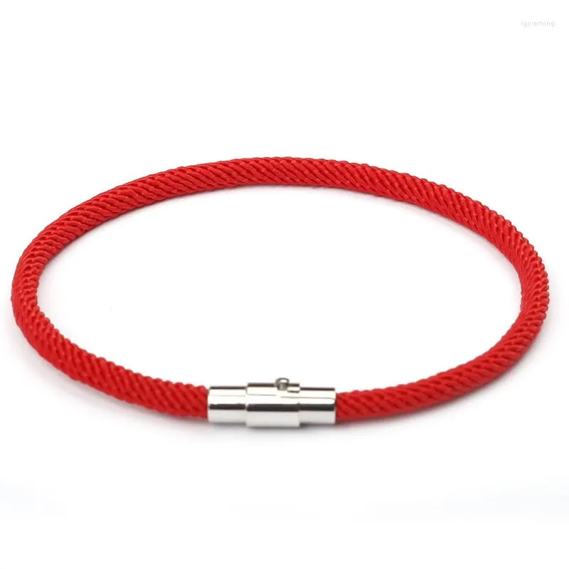 Charme Pulseiras Niuyitid Red Thread Pulseira Mulheres Homens Prata Cor Fivela Magnética Presente da Menina Jóias Preço de Atacado Pulsera Roja