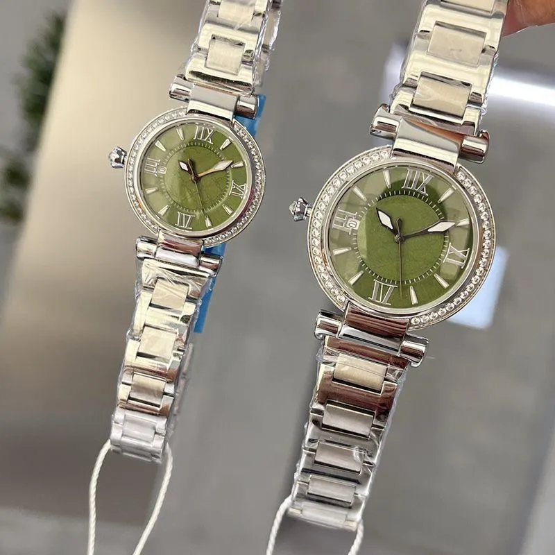 ダイヤルラックスとムーブメントの女性ストラップクォーツ時計de Montre 36mm SapphiredEsign 29mmスチールステンレスリストウォッチグリーンディアhkao