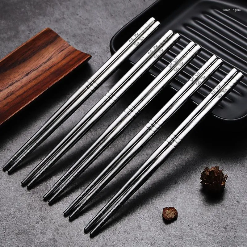 2 Pairs Reusable Stainless Steel Chopsticks - Laser Engraved Grip, Dishwasher Safe, 9 Inch Metal Chopstick Set - View #13