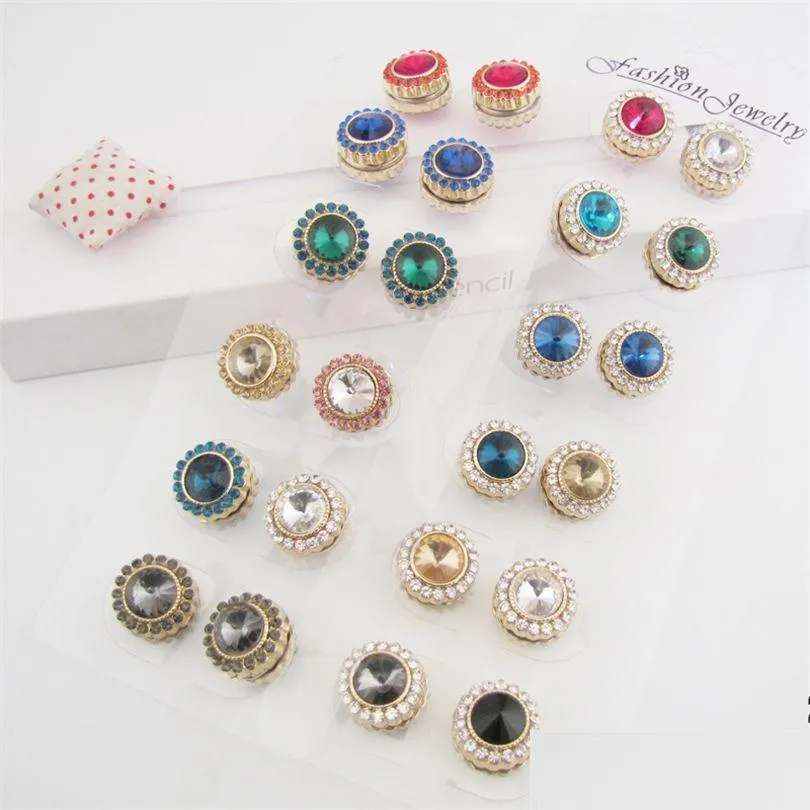 Pins Brooches 12Pcs/Dozen New Flower Elegant Magnet Brooch Classic Fix Pin Hijab Accessories Muslim Scarf Buckle 201009 Drop Delivery Dhgbd