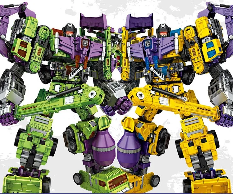 NBK Devastator Transformação Brinquedos 6 IN1 Figura Transformador Devastator Caminhão Escavadeira Caminhões Modelo Kit Monster Jam Trucks roboter kinder Presentes de Natal