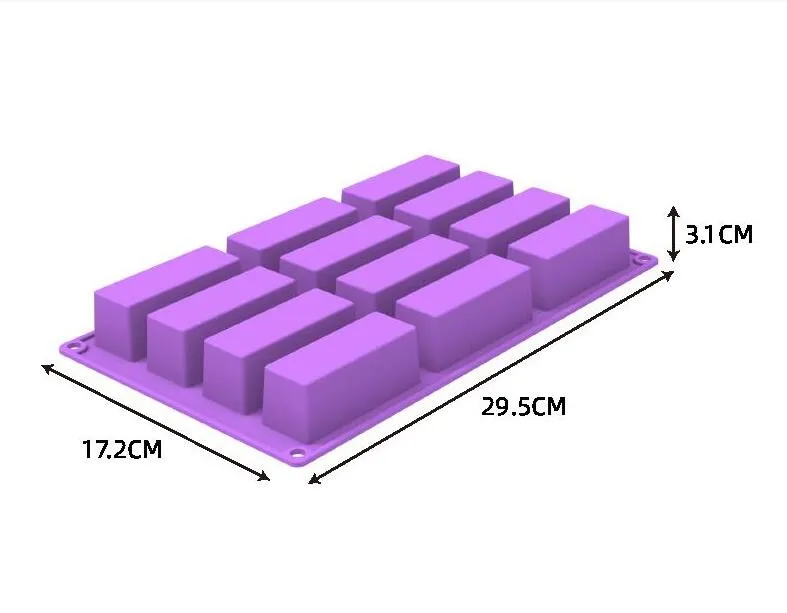 2 Moules Silicone Barres Céréales 12 Cavités - Antiadhésif, Four Et Congélo, Violet