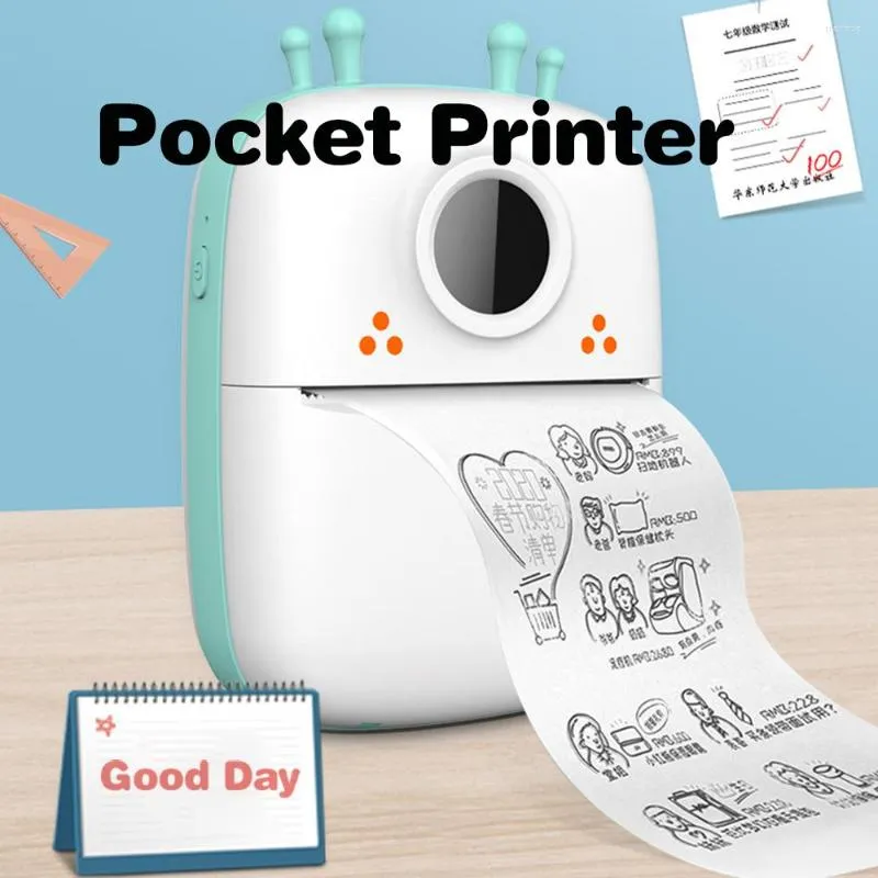 Mini Portable Printer Pocket Thermal Inkless Bluetooth Wireless Connection For Birthday Gifts Work Study