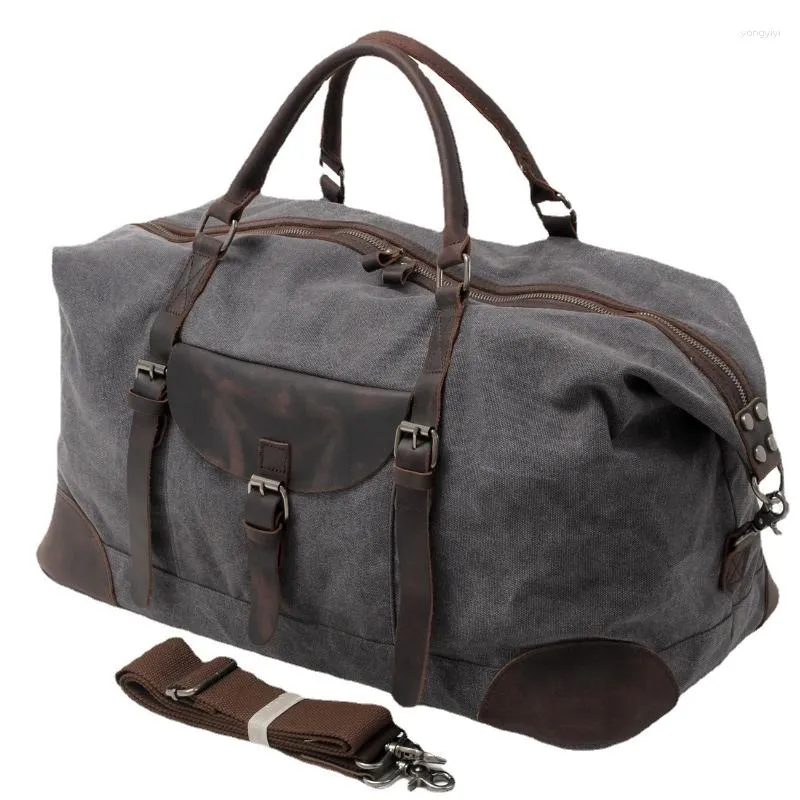 Worki duffel o dużej pojemności Płótna torebka osobowość vintage moda unisex crossbody torebka wielofunkcyjna