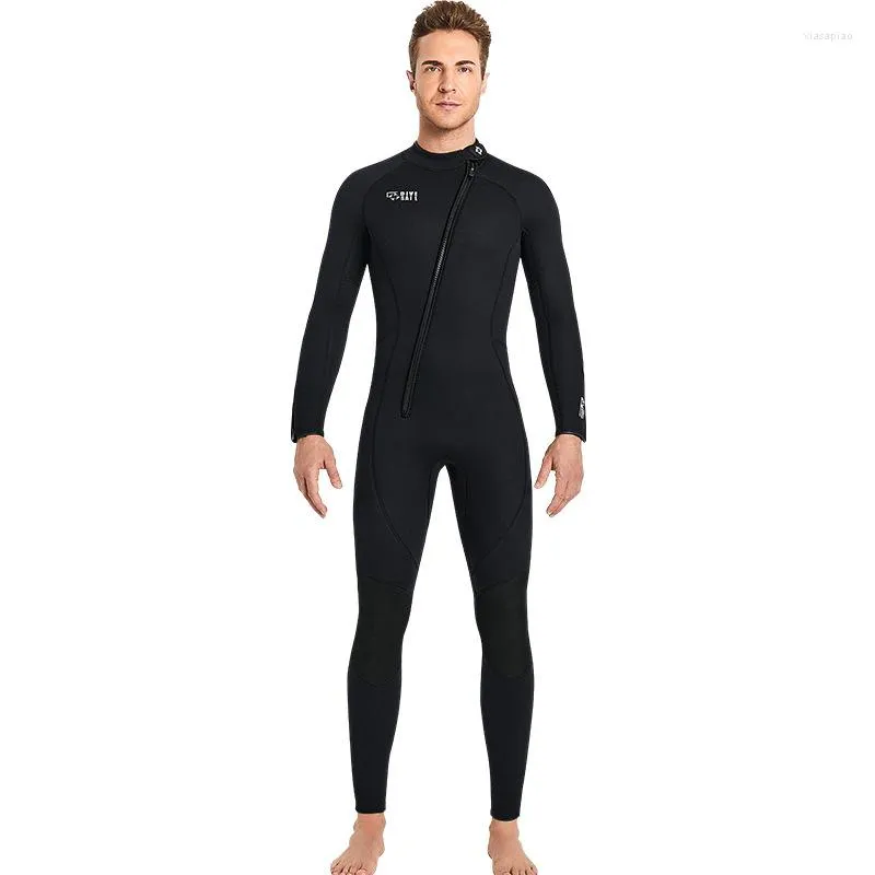 Women's Swimwear 3MM Neoprene Wetsuit One-piece Long Sleeve Winter Front Zipper Man Women Diving Suit Keep Warm Snorkeling Surf Clothing