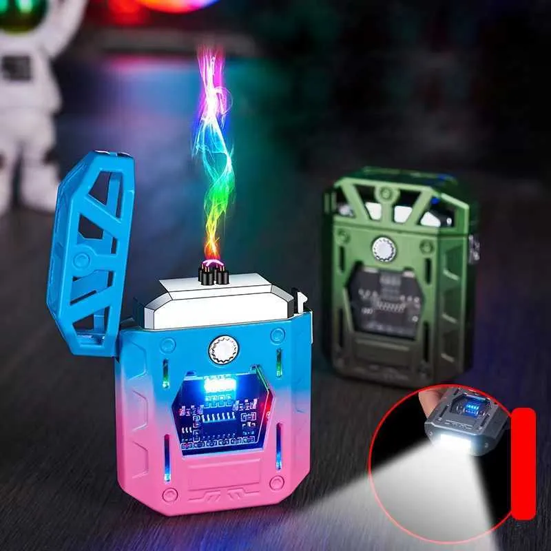 Mecha 2023, encendedor recargable tipo c de doble arco Cob, iluminación exterior, cigarrillo creativo a prueba de viento, herramienta USB para hombres, regalo EIDF