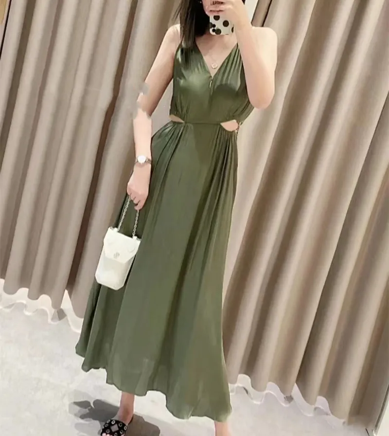 Womens V-neck A-line Fitted Midi Dress Polyester Acetate Polka Dot Above  Knee from Dhgate Basic & Casual Dresses - price 74.2