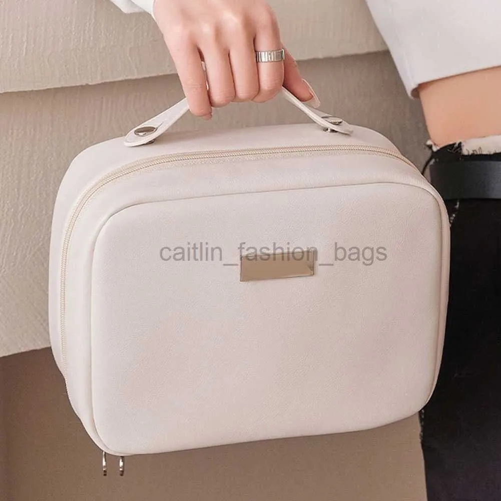 Totes PU porta pennelli per trucco borsa organizer cosmetica multifunzionale di grande capacità impermeabile con cerniera adatta per borse da viaggio da donna caitlin_fashion_