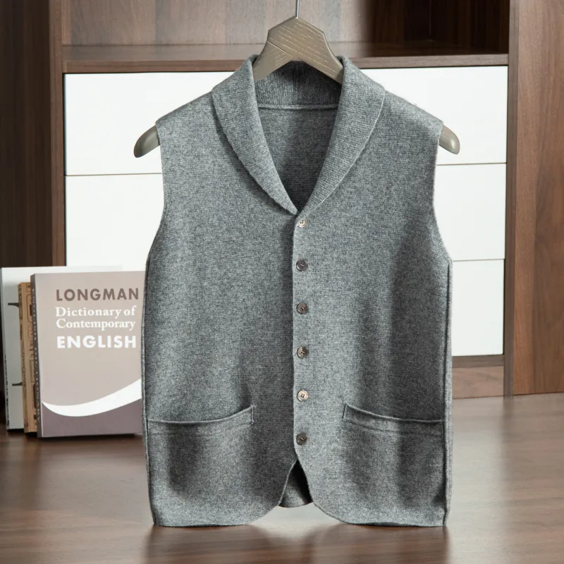 Mens sweater top vest cashmere