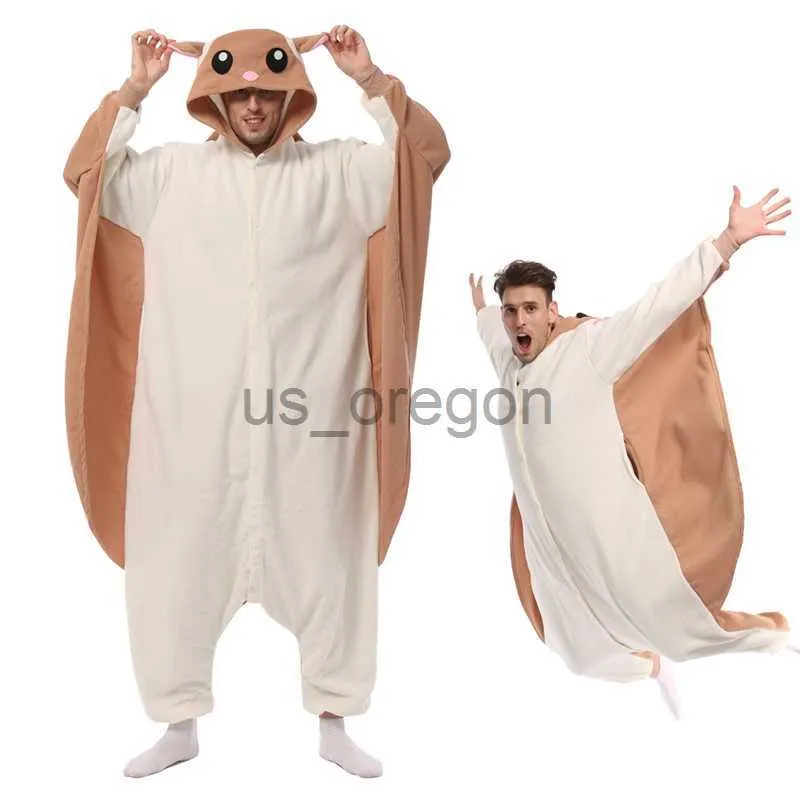 Vêtements pour la maison ELEIMOS Halloween écureuil volant Onesie pour femmes hommes adultes animaux Kigurumis pyjamas dessin animé pyjama Homewear Cosplay Costume x0902