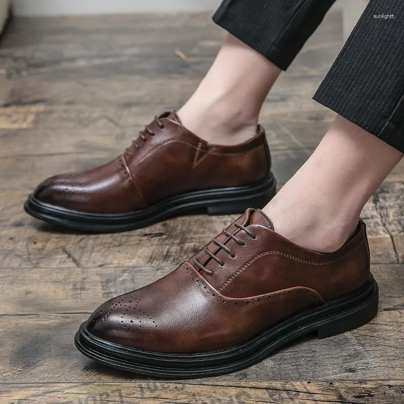 Dress Shoes Oxford Men Solid Color PU Office Lace-Up Pointed Toe Anti-Slip  Business from Dhgate Dress Shoes - price 88.08