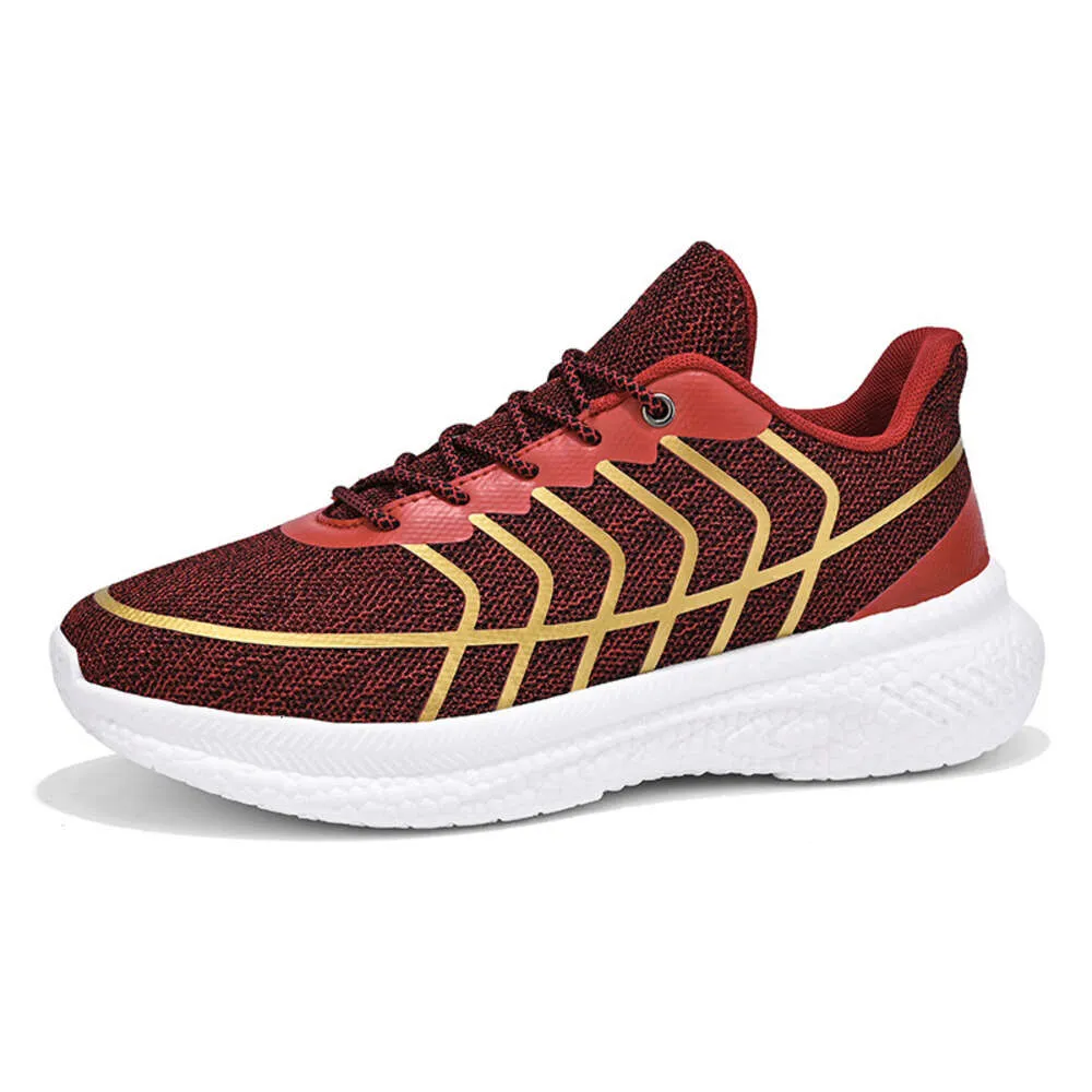 Duży rozmiar młodzieżowych trenerów sportowych Red Grey Blue Casual Sneakers Wszechstronne oddychające modne buty do biegania 39-46