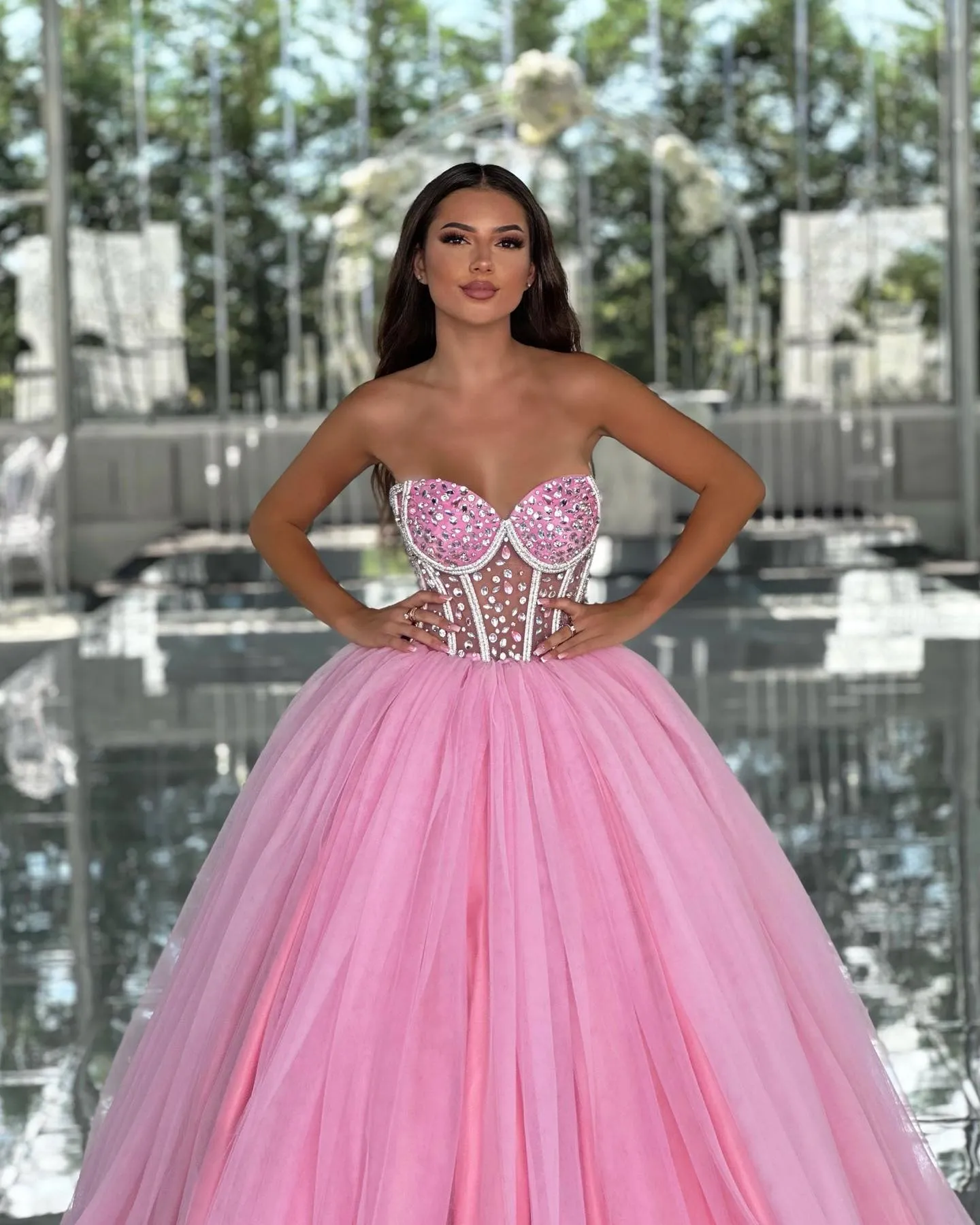 Sweetheart Barbie Pink Corset A-Line Prom Dress with Pockets – FancyVestido