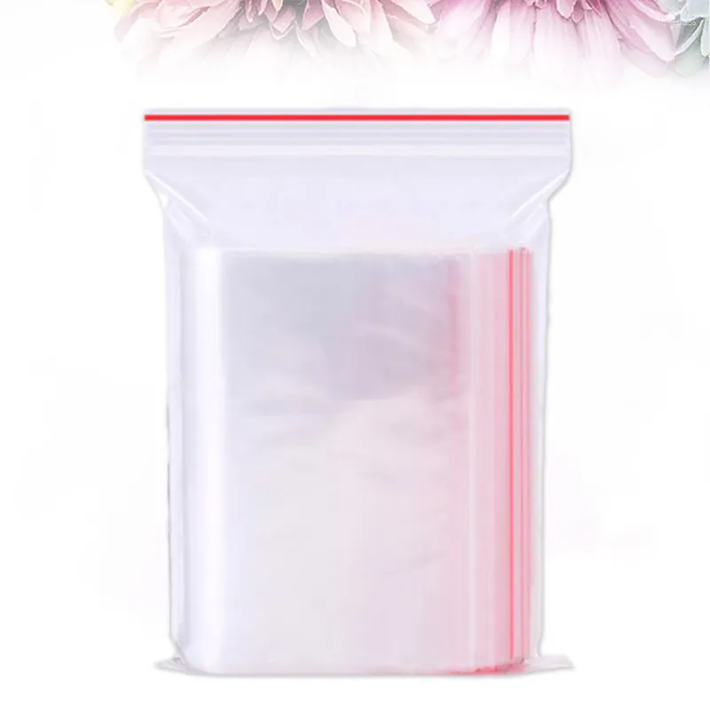 Sacs de rangement 100pcs Scellant des pochettes refermables Clear Zipper Poly Sac pour l'école de voyage de fête à domicile et de bureau (11x16cm)