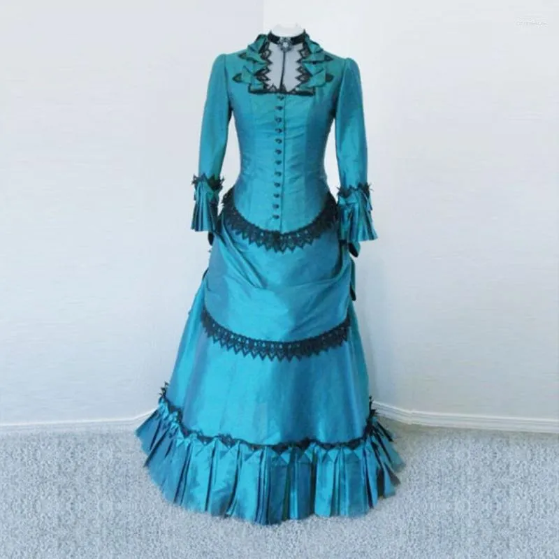 Theme Costume Vintage Gothic Victorian Bustle Period Dress Medieval Renaissance Party Ball Gowns Theater Clothing