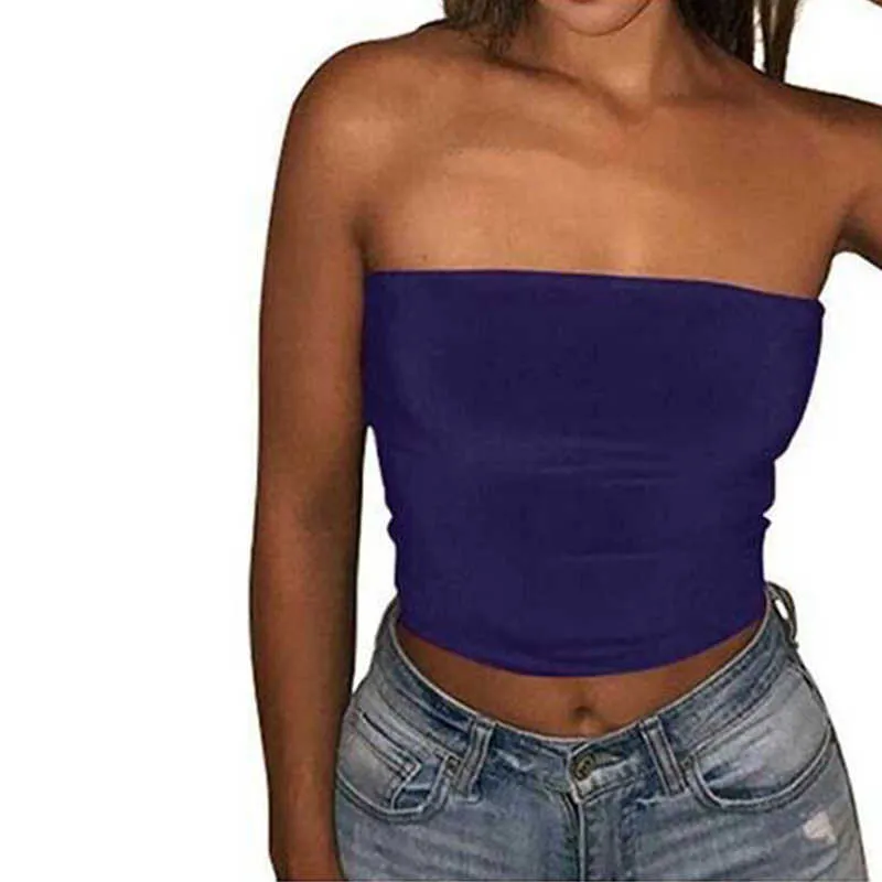 Summer Sleeveless Off Shoulder Bralette With Ruched Strapless Tank