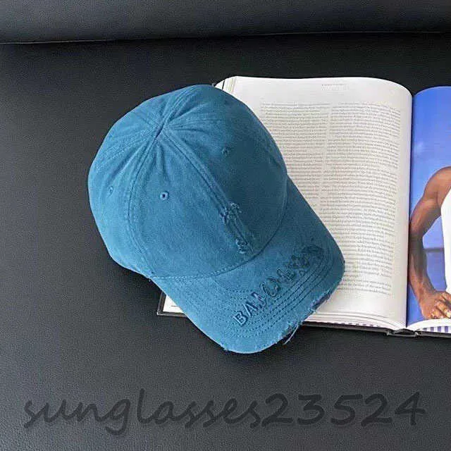 Bal Denim Blue Hat Classic Letter Baseball Cap, буква вышивая шапка, вымытая, чтобы сделать старую, мужской бейсбол, женская повседневная кепка, дизайнерский шап