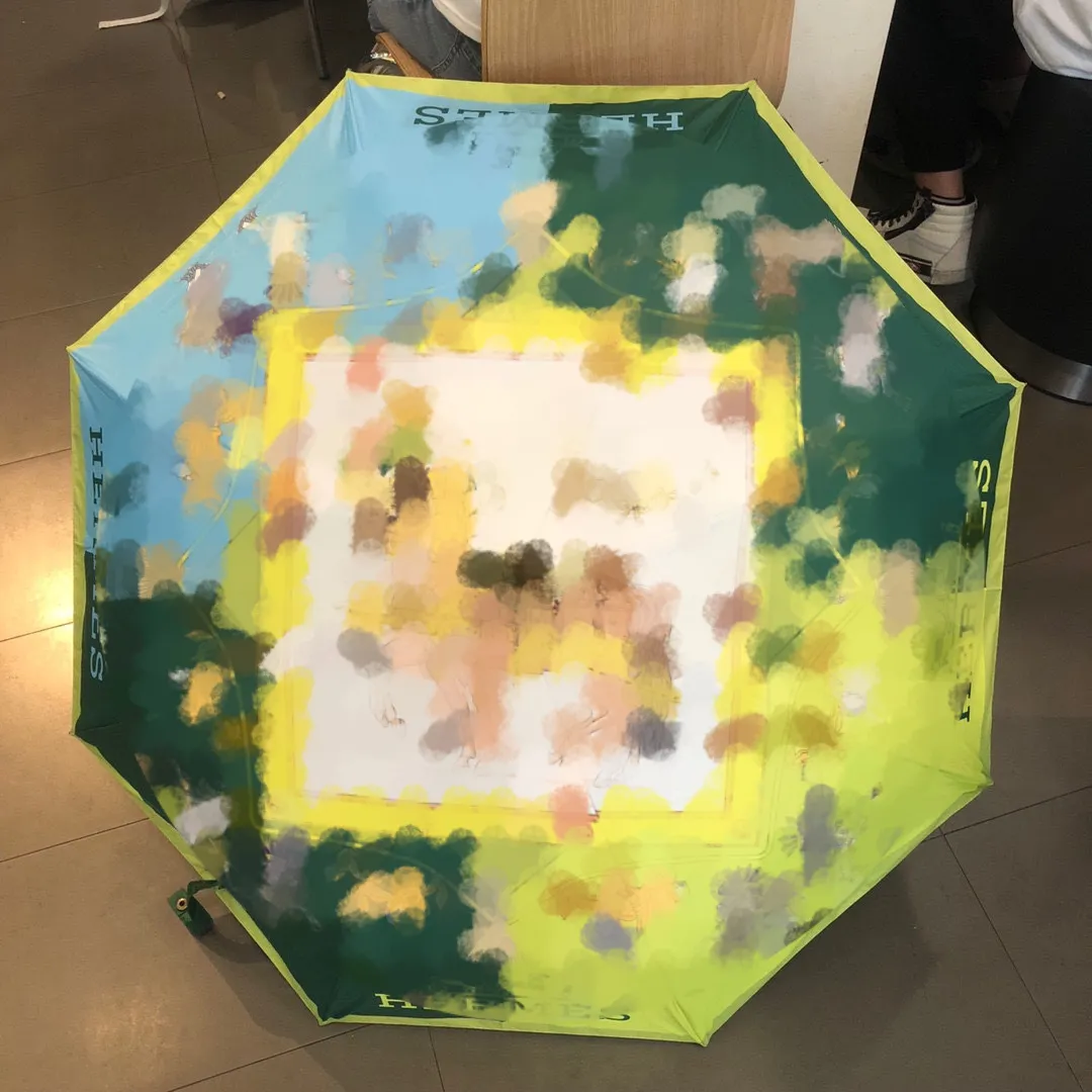 Parapluies tendance pour femmes, élégant, motif Anmial, automatique, à trois volets