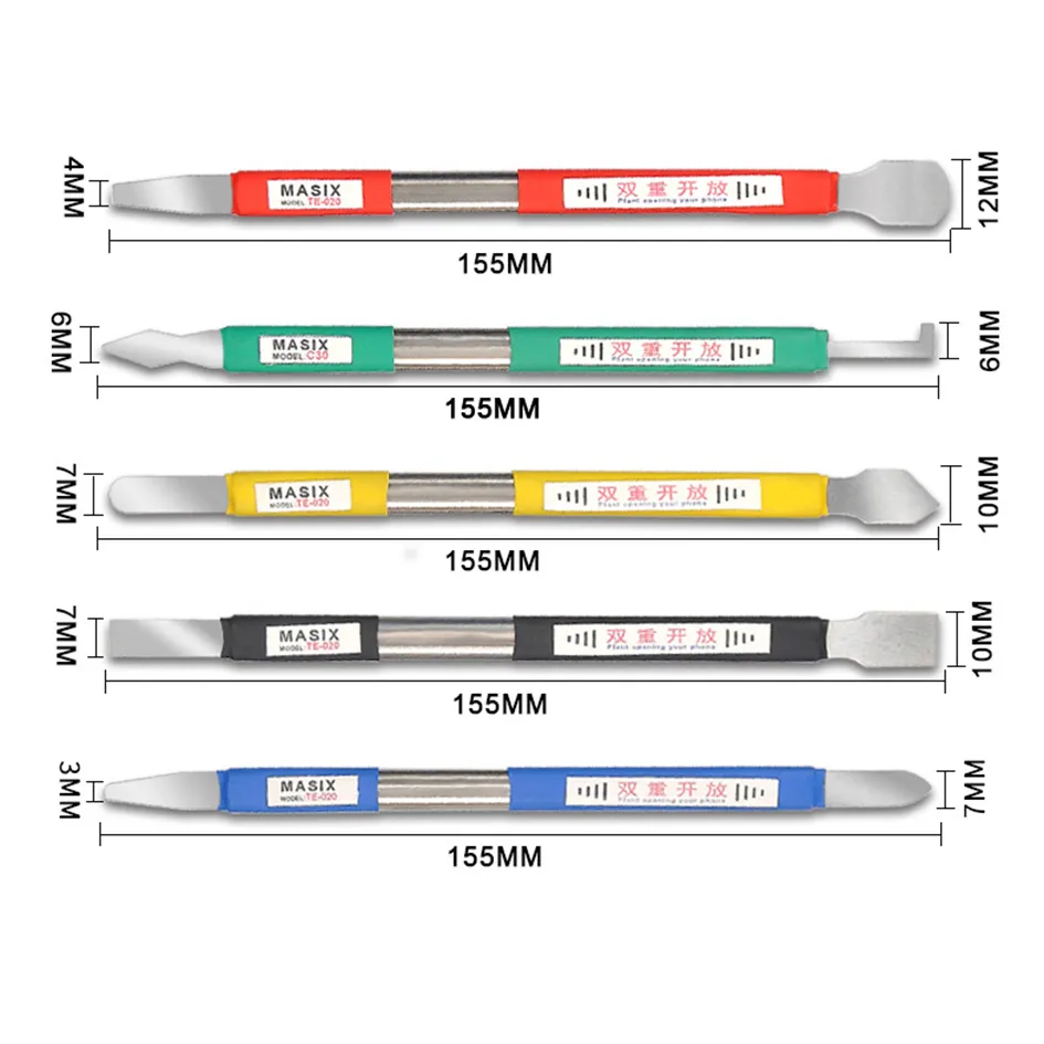 Kit di attrezzi per leva CPU a doppio taglio 5 in 1 Piede di porco in metallo per chip di circuiti integrati Set di strumenti per fare leva in acciaio inossidabile per telefono cellulare