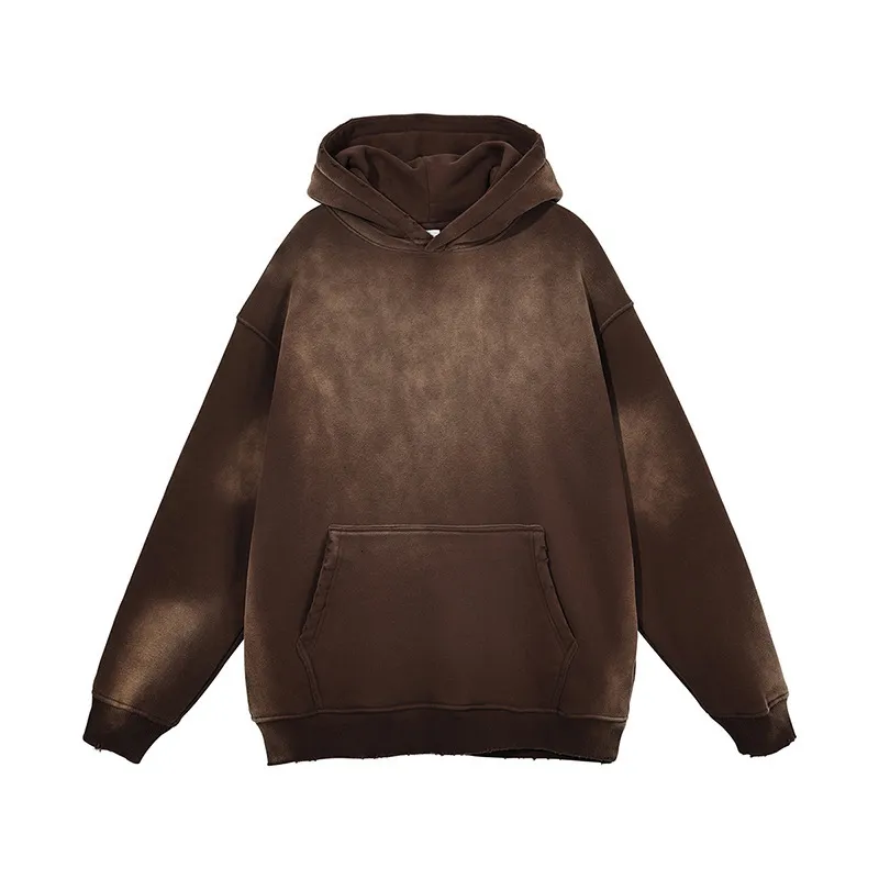 Heavyweight Light Purple Hoodie Mens With Washed Ripped Bleached