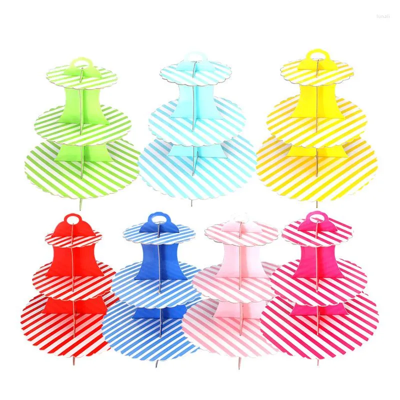 Bakeware Tools 3-Layer Cupcake Dessert Paper Stand Display Rack Birthday Wedding Party Supplies Cake Decoration Plate