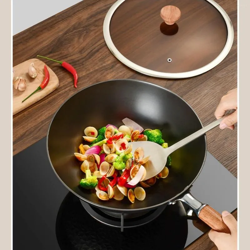 Pans Iron Pot Frying Pan Household Uncoated Lightweight Cast Flat Bottom Non-Stick Gas Stove