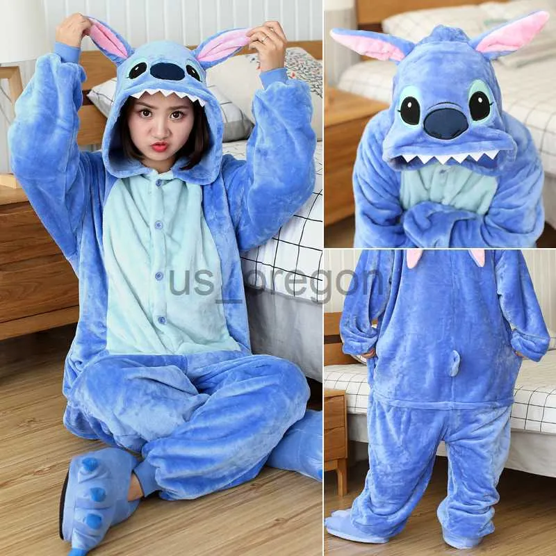 Unisex Adult Onesie Pajamas Animal One Piece Flannel Jumpsuit Cosplay  Costume Sleepwear for Women Men