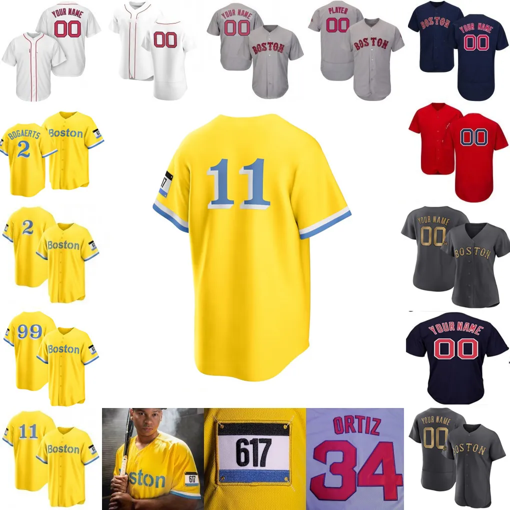 City Baseball Jersey Alex Verdugo Rafael Devers David Ortiz Luis Urias Chris Sale Carl Yastrzemski Trevor Story Kenley Jansen Masataka Yoshida Ted Williams Casas