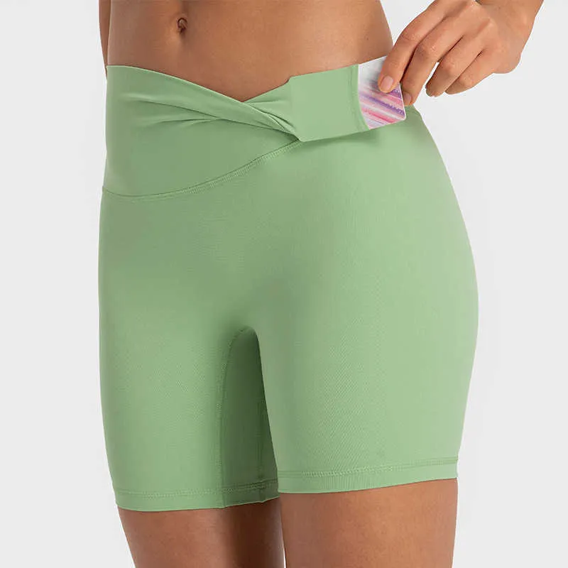 Pantaloncini da yoga da donna L-80 Vita alta Nake Feeling No T-Line Pantaloni attillati elastici Leggings Pantaloni sportivi da donna Pantaloni sportivi Abiti sportivi Slim