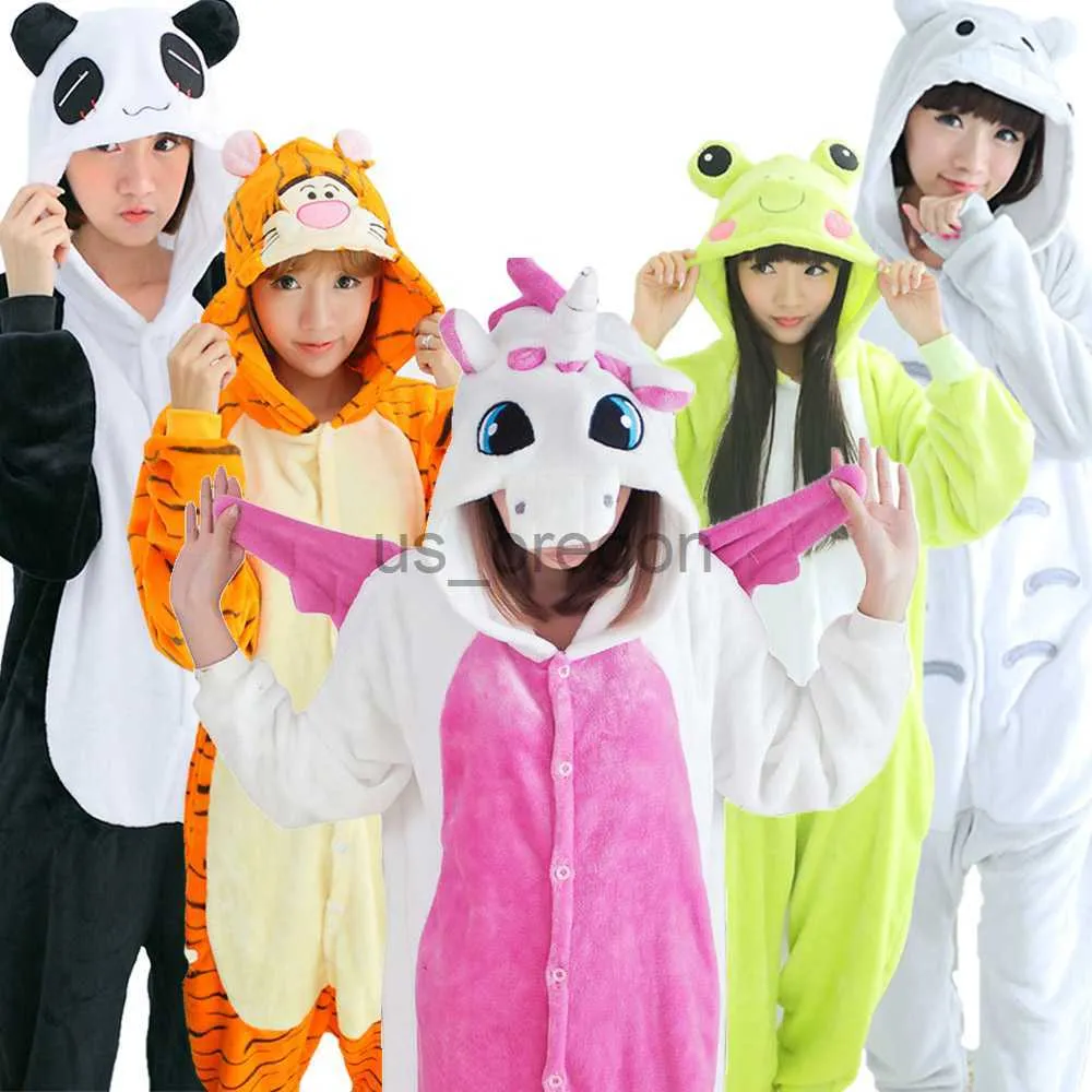 Kigurumi Stitch Adultos Animal Onesies Invierno Mujeres Pijama Mono Chico  Pareja Disfraz Cosplay Franela Dibujos animados Ropa de dormir Pijamas