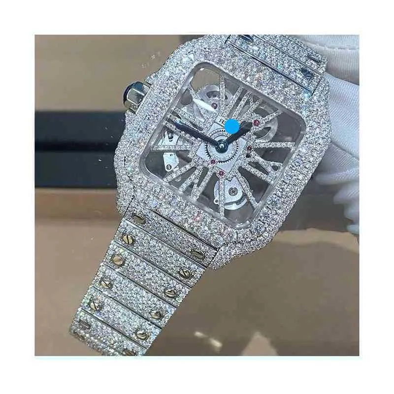 M114 1H07 Digner Orologio personalizzato di lusso ghiacciato Orologio meccanico di moda Moissanit e Diamond spedizione gratuitaA47MXPFC