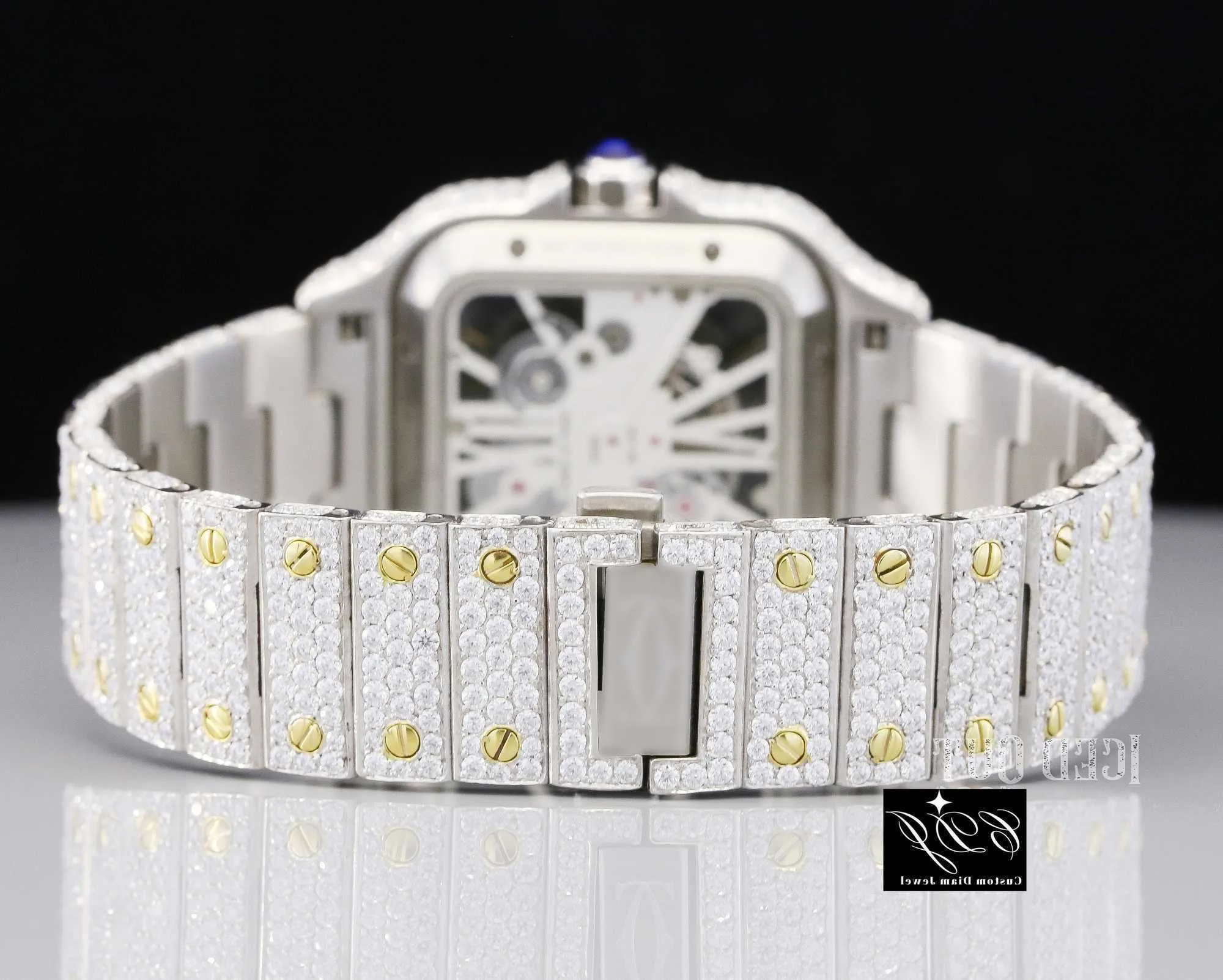 moissanite di alta qualità GUFL meccanico di fascia alta Top Brand personalizzato Moissanite orologio di lusso originale set di mani ghiacciato diamante Hip Hop Busto Giù orologioWUQ5LYRJVUNA YZ9