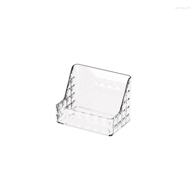 Boîtes de rangement Boîte de salle de bain Cosmétique pour animaux de compagnie Gua Bi Diamond Pattern Maquillage de bureau Rouge à lèvres transparent