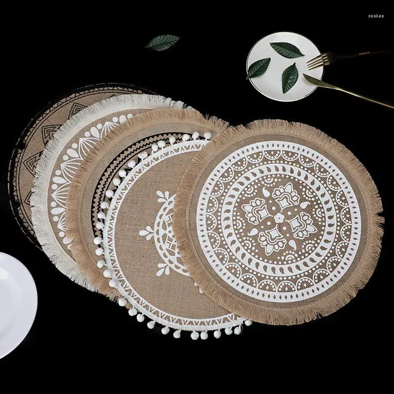 Placemats Katoen Linnen Geweven Macrame Placemats Mandala Ronde Kwasten Scandinavische Stijl Placemat Voor Decor