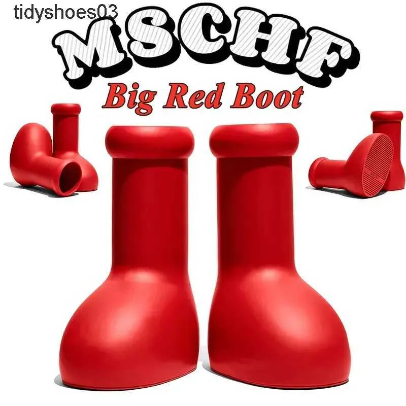 Astro Boy Cartoon Boots Red Rain Boots Men MSCHF Big Red Cartoon