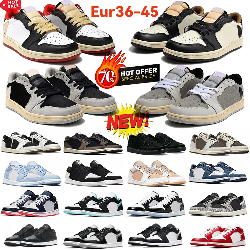 2024 Neue Jumpman 1 Low Basketballschuhe 1s Olive Sneakers Reverse Mocha Black Phantom Shadow Toe Wolf Grey Vintage Pink Herren Damen Outdoor-Sporttrainer