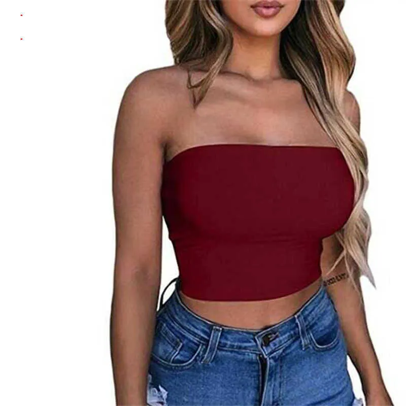 Summer Sleeveless Off Shoulder Bralette With Ruched Strapless Tank
