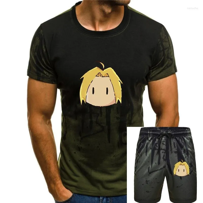 Fatos de treino masculino Full Metal Alchemist Camiseta Cor branca com manga preta Anime Camiseta Top Tees Camiseta Plus Size