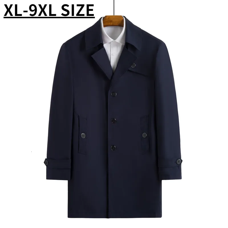 Trench da uomo Primavera Autunno Uomo Giacca a vento Giacche Capispalla oversize Allentato Casual Moda maschile Cappotto da gioventù Plus Size 8xl 9xl 230831