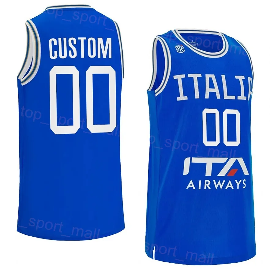 Printed National Team Italy Euroleague Basketball Jersey World Cup 13  Simone Fontecchio 0 Marco Spissu 9 Nicolo Melli 33 ACHILLE POLONARA 7  STEFANO TONUT 17 GIAMPAOLO RICCI From Top_sport_mall, $14.04