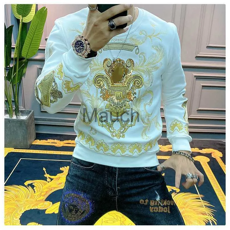 Bluzy męskie bluzy bluzy bluzy Bluz Bluzy Mężczyzny wiosna osobowość barokowa trend uliczny bluza luksus haft homme homme men J230901