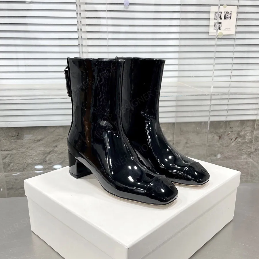 Aeyde Patent Leather Square Chunky Heel Patent Ankle Boots Womens High Quality Designer Dress Office Shoes For Women 4.5cm With Back Zipper Box From Factory Topdesignershoe Bulk 150.76 DHgate.Com